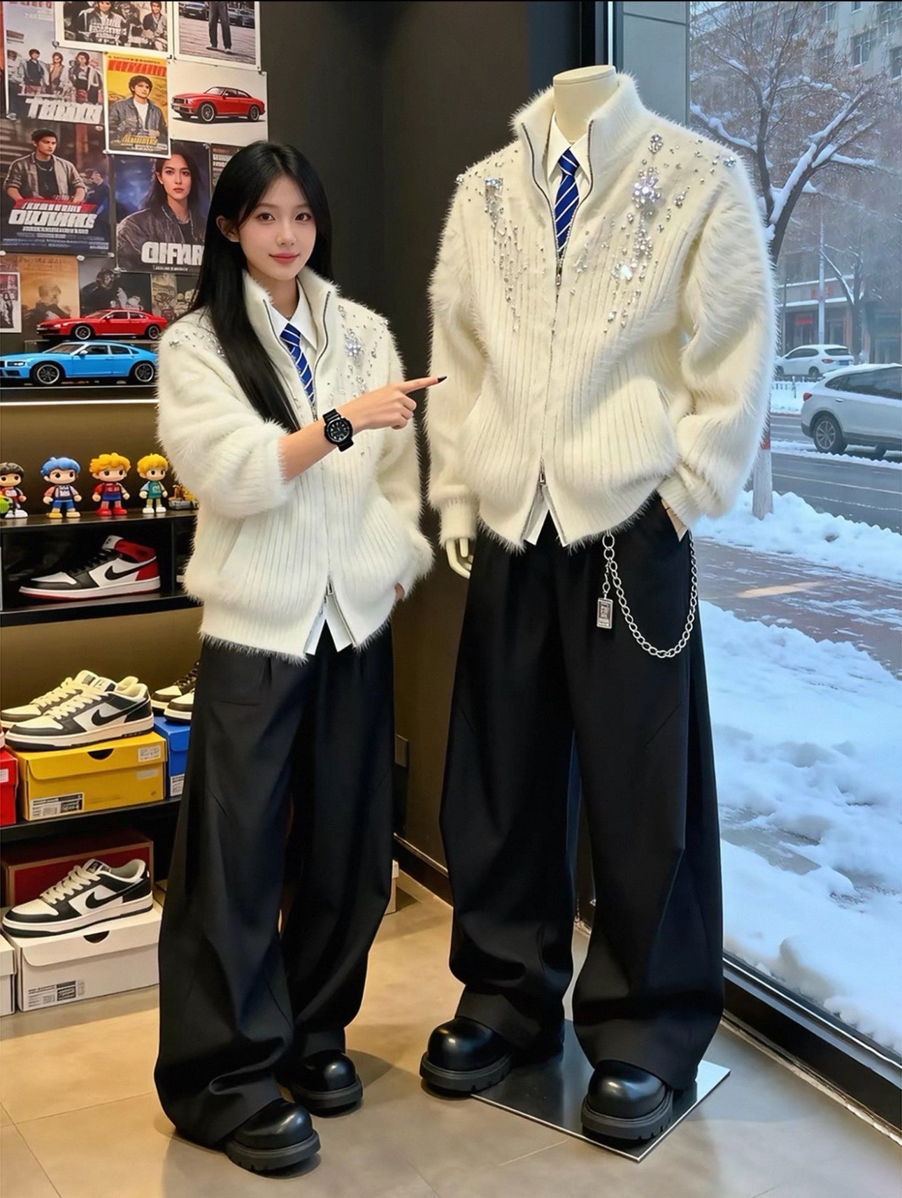 Stand-collar fleece coat(Anchor development)